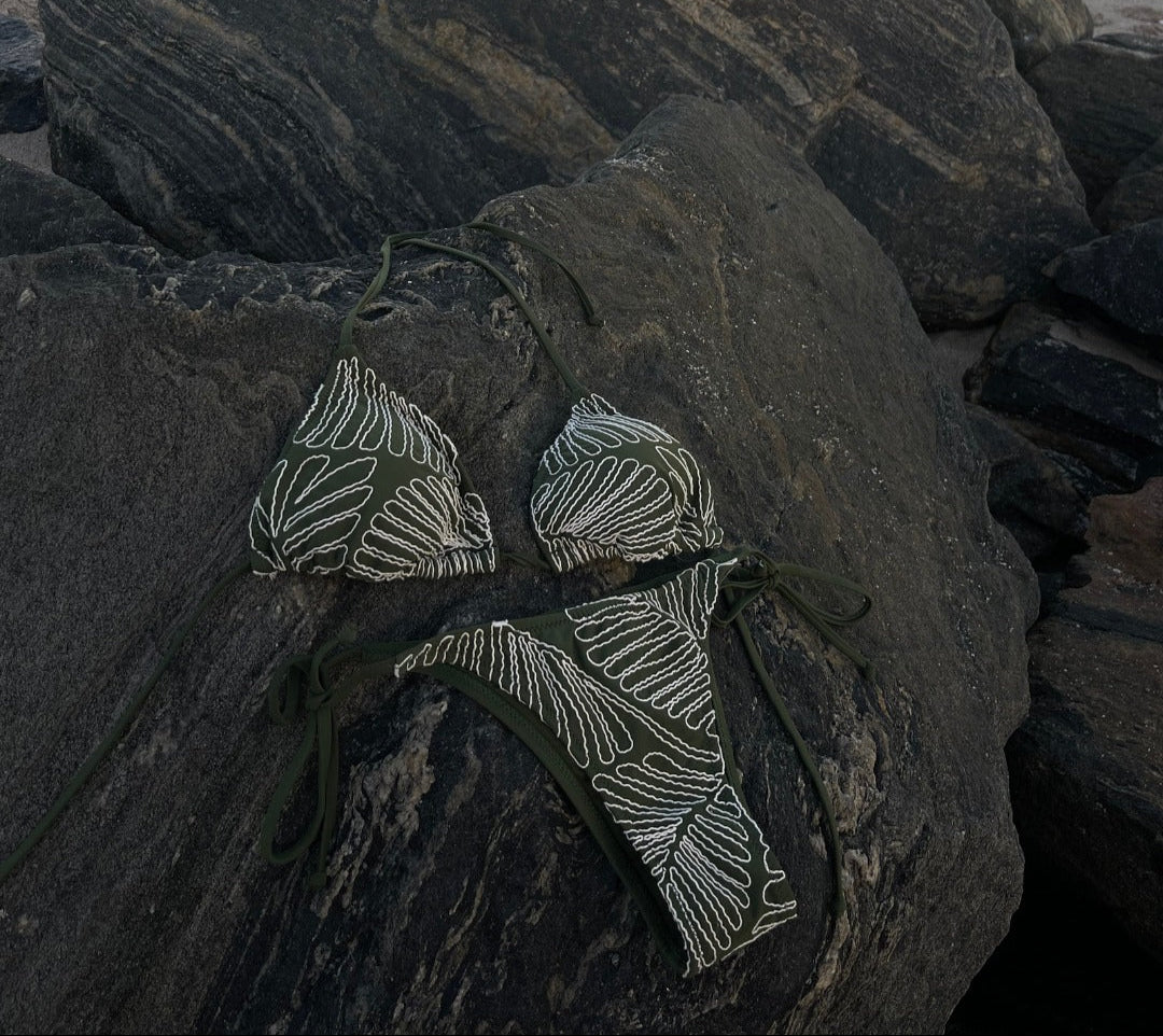 Green Flowery Bikini